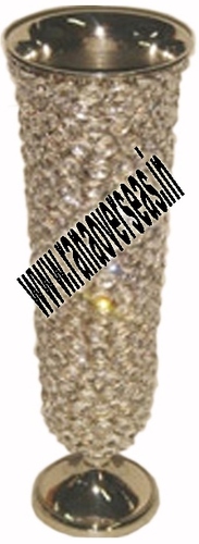 Silver Crystal Metal Vase.Jpg1