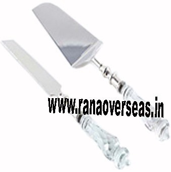 Silver Cake Server,Cake Knife Glass Handle