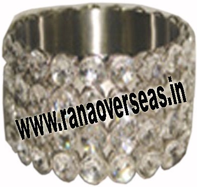 Crystal Wine Bottle Holder - Premium Grade Crystal, Stylish Design in White Finish | Innovative Round Bottle Holder for Elegant Wine Display