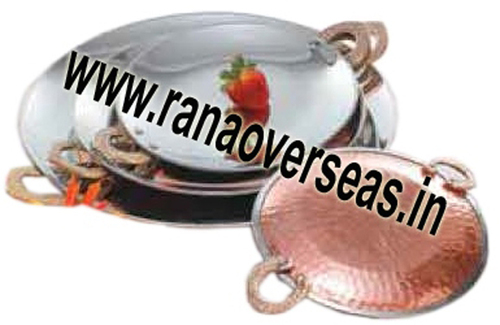 Copper Steel Serving Dish - Copper Metal and Stainless Steel, Unique Cauldron Design with Polished Finish and Professional Style
