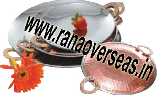 Copper Steel Serving Dish - Unique Cauldron Design in Polished Finish | Brass and Stainless Steel, Silver and Copper Brown Color, Ideal for Homes, Hotels, and Weddings