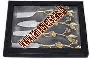 Steel Brass Cutlery - Polished Finish, Antique Imitation Style | Silver and Golden Color, Art & Collectible Use