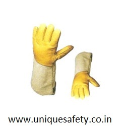 Cryogenic Gloves - Cow Grain Water Repellant Leather, 40 cm Length, Yellow | CE Approved, 1 Year Warranty, Suitable for Liquid Nitrogen Handling