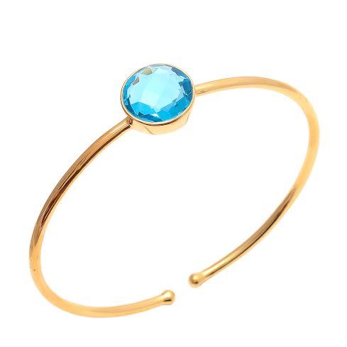 Fashion Blue Topaz Quartz Gemstone Bangle