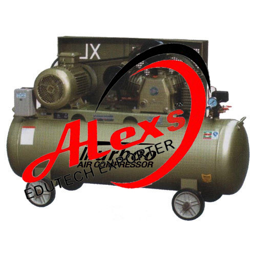 Double Stage Air Compressor - Steel, 220L Tank Size, 600 L/min Capacity | Green, 7.5 HP Motor Power, 12.5 BAR Pressure, 900 RPM Speed