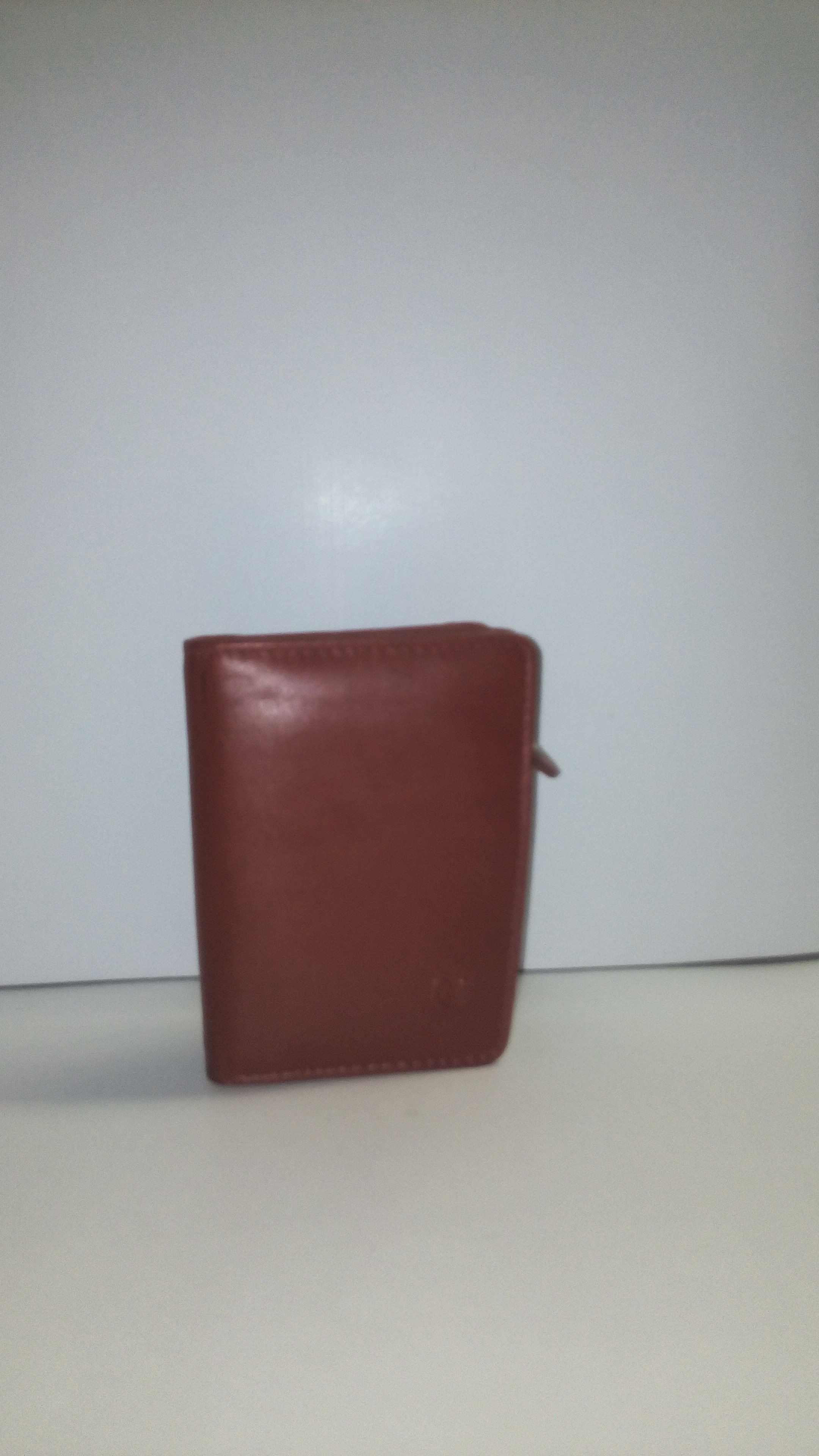 Gents Wallet - Leather 8x10 Cm Red, Snap Button Closure, Multiple Card And Coin Pockets