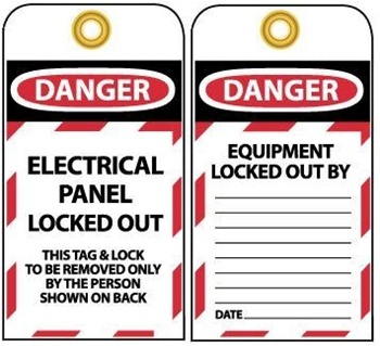 Lock Out Tag Out - Non Tearable Plastic, 77mm x 138mm Size , Red and White Rectangular Tags with 3mm Thickness