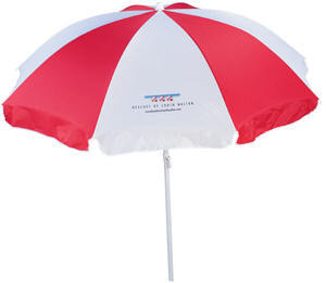 Red And White Garden Umbrella