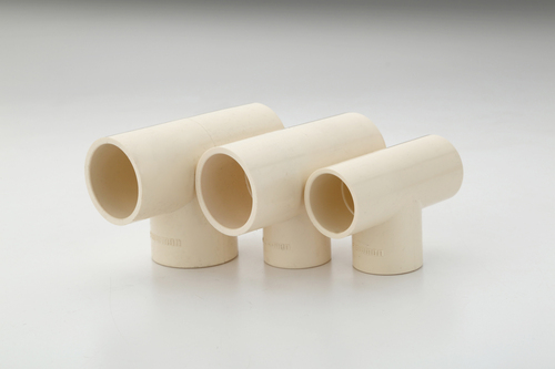 CPVC TEE - CPVC Material, Varies Size, Beige Color | Socket Connection, PN 16 Working Pressure, Injection Moulding Technique, 1 Year Warranty