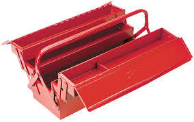 Tool Box - Iron, 254mm Dimensions, Red | Customizable Storage Solution for Tools, Lightweight at 10kg