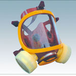 Full Face Mask - Plastic Material, Medium Size, Black and Yellow Color | Anti-Pollution with Jumbo Cartridge