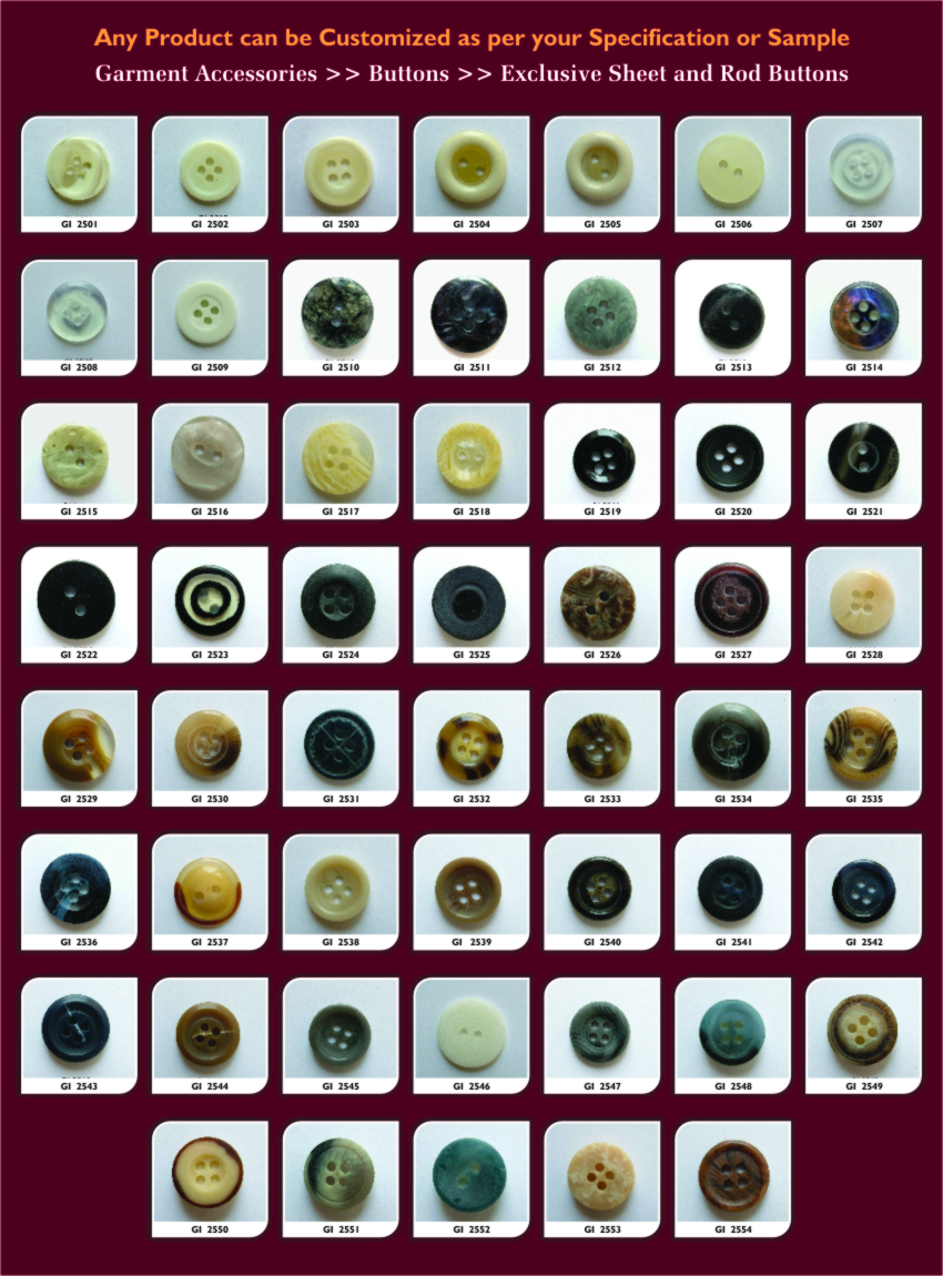 Polyster Exclusive Sheet And Rod Buttons