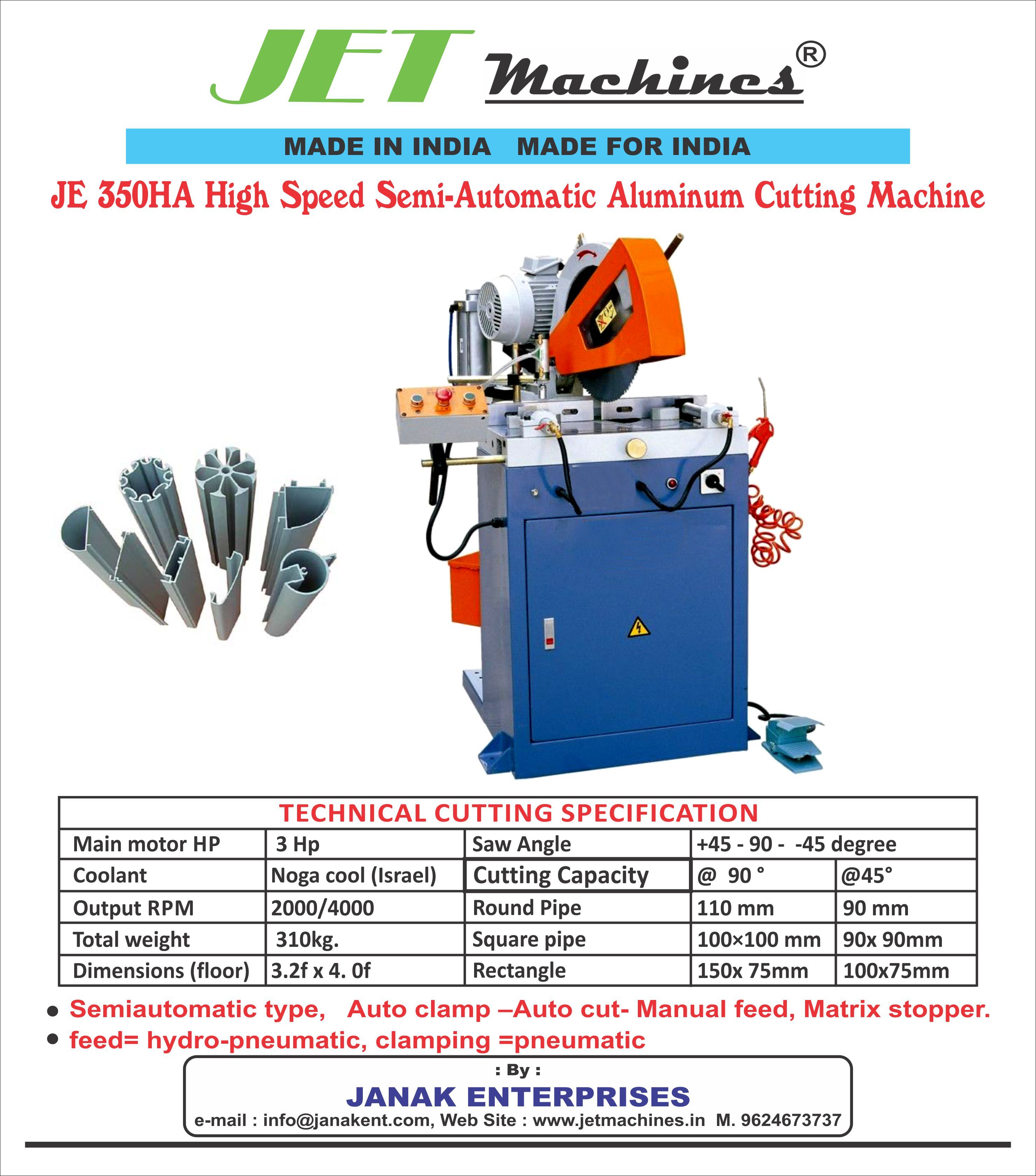 Blue Semi Automatic Aluminum Pipe Cutting Machine