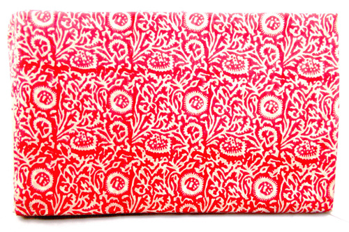 पिंक मुगल फ्लावरी कॉटन फैब्रिक