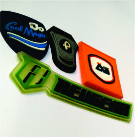 Labels - Custom Shaped Multi-Color Rubber Labels, Smooth Surface Finish, Embossed Design with Custom Logos, Durable & Waterproof for Branding Clothing Accessories