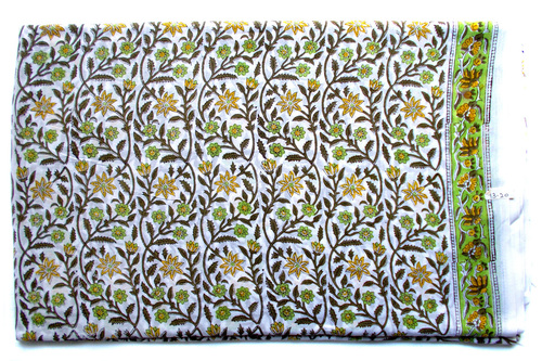 ग्रीन चमेली कॉटन प्रिंट