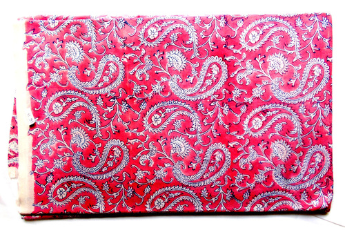 पिंक पैस्ले कॉटन फैब्रिक