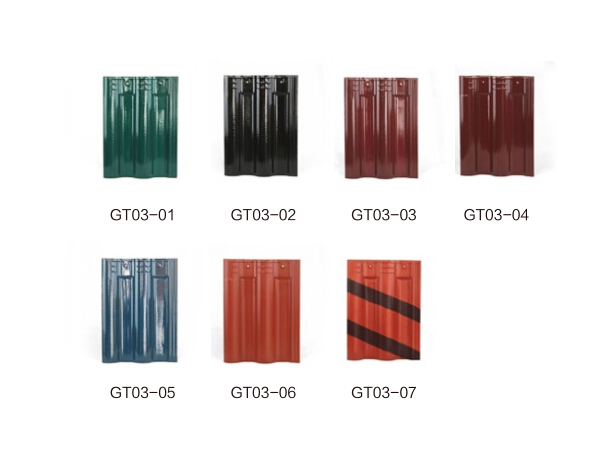 रंगीन मिट्टी की छत की टाइलें