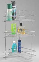 स्टेनलेस स्टील ट्रिपल कॉर्नर वायर शेल्फ