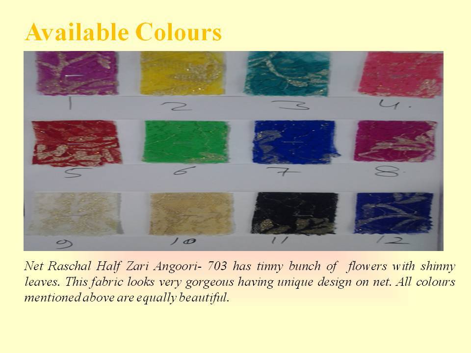 Raschal Net Half Zari Angoori