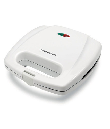 Morphy Richards 2 Slice SW Toaster SM3001 - Plastic and Stainless Steel, 250x215x90mm, White and Grey | Fixed Non-Stick Plates, Automatic Thermostat, Cool Touch Handle