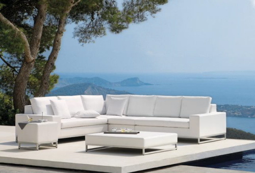Designer Outdoor Sofa - Aluminum Fabric, Varied Dimensions, Dark Gray | Weather-resistant, Removable Cushions, Scratch-resistant, Comfortable