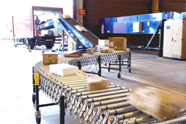Silver Industrial Truck Loading Conveyor