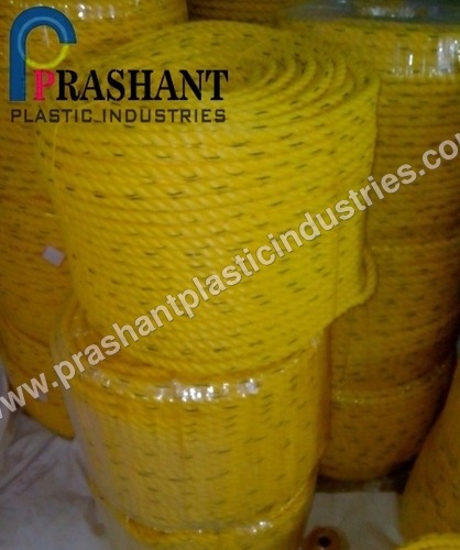 Yellow PP Danline Rope - 2-24 mm Thickness, 300-1200 ft Length | Excellent Tensile Strength, Moisture Resistant, Anti-Bacterial, Twisted Design