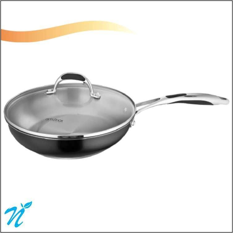 artt d आईनॉक्स "फ्राई पैन काला-24cm/26cm"