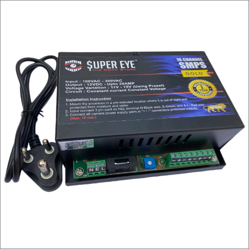 CCTV SMPS 16CH GOLD Series - 12V DC Output Up to 20Amp, Auto Recovery Overload and Surge Protection