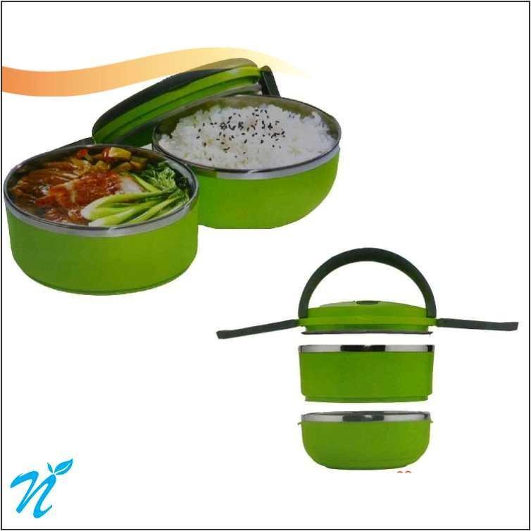 टिफिन बॉक्स - पॉलीप्रोपाइलीन 3-टियर 1200ml, नीला-सफेद | लीक-प्रूफ सिलिकॉन गैसकेट, स्टैकेबल, डिशवॉशर सुरक्षित
