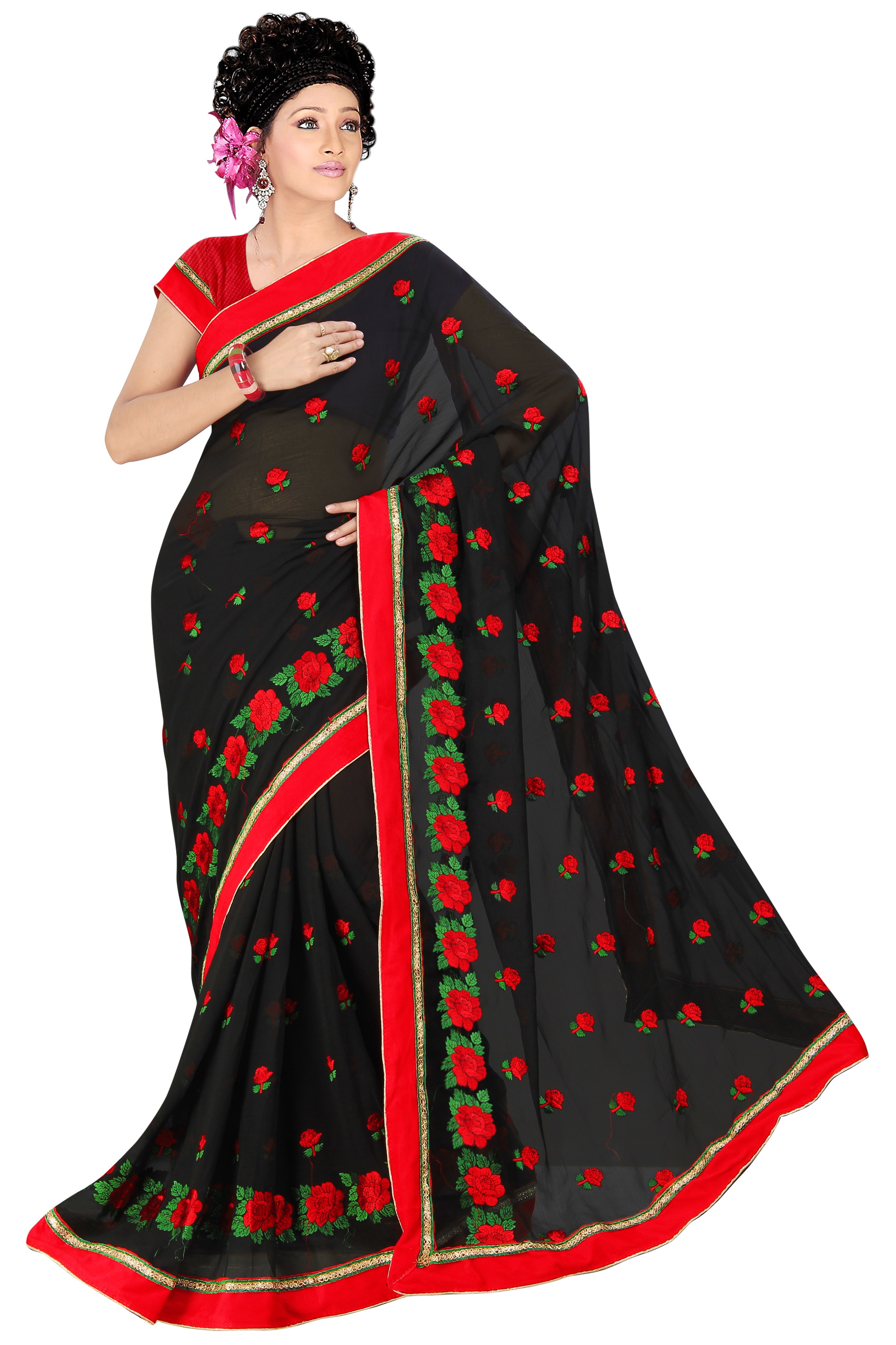 Embroidered Work Saree