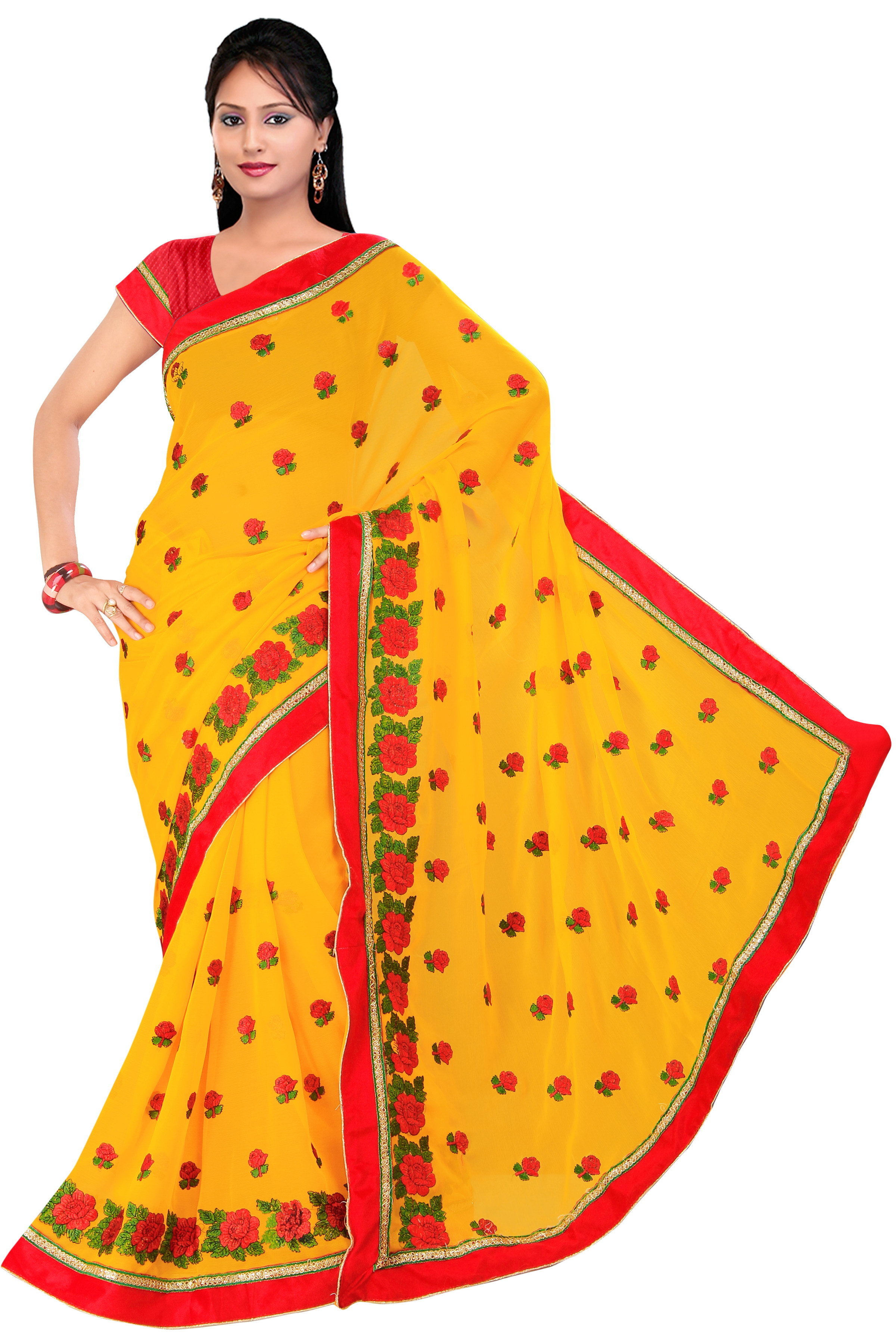 Embroidered Work Saree