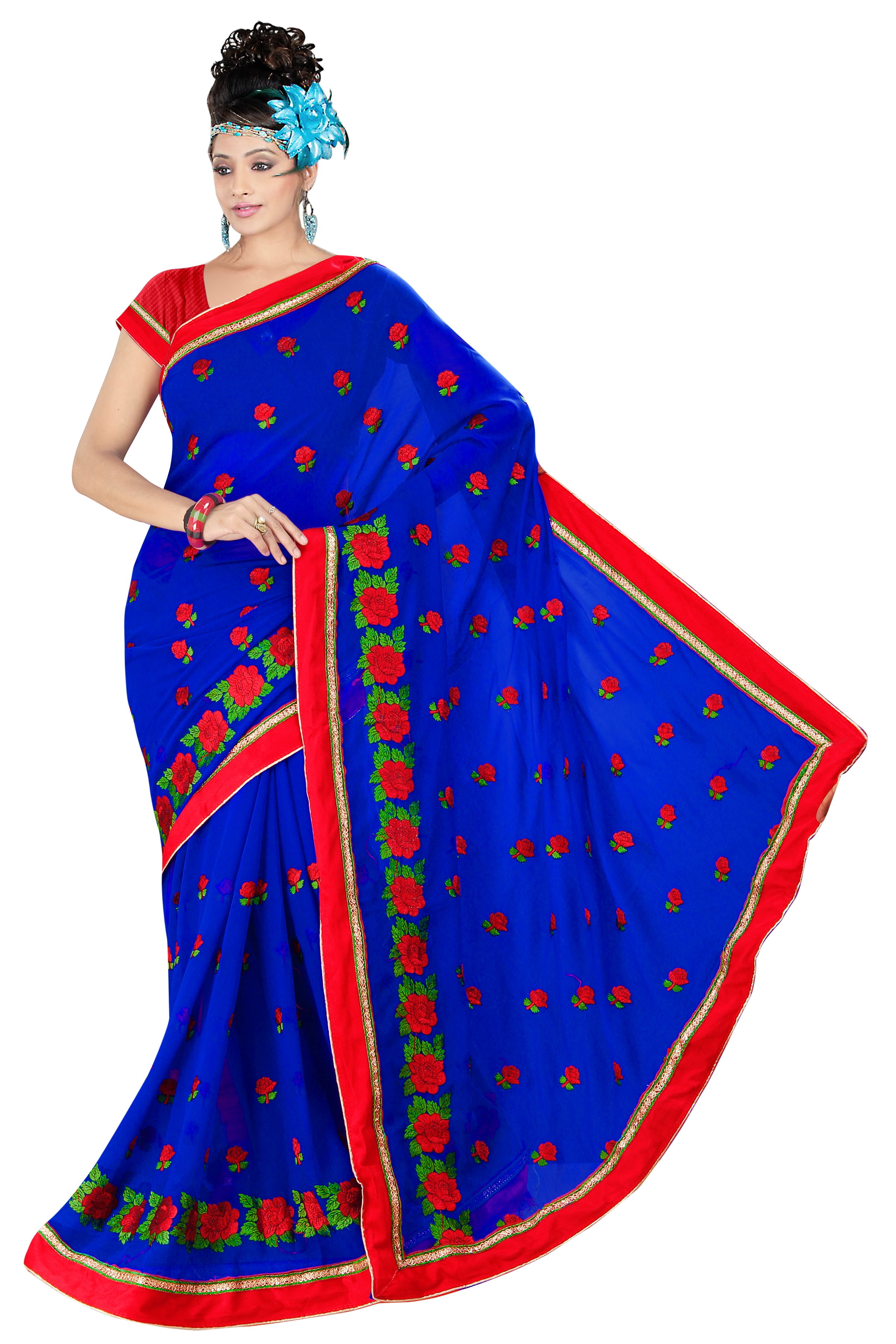 Embroidered Work Saree