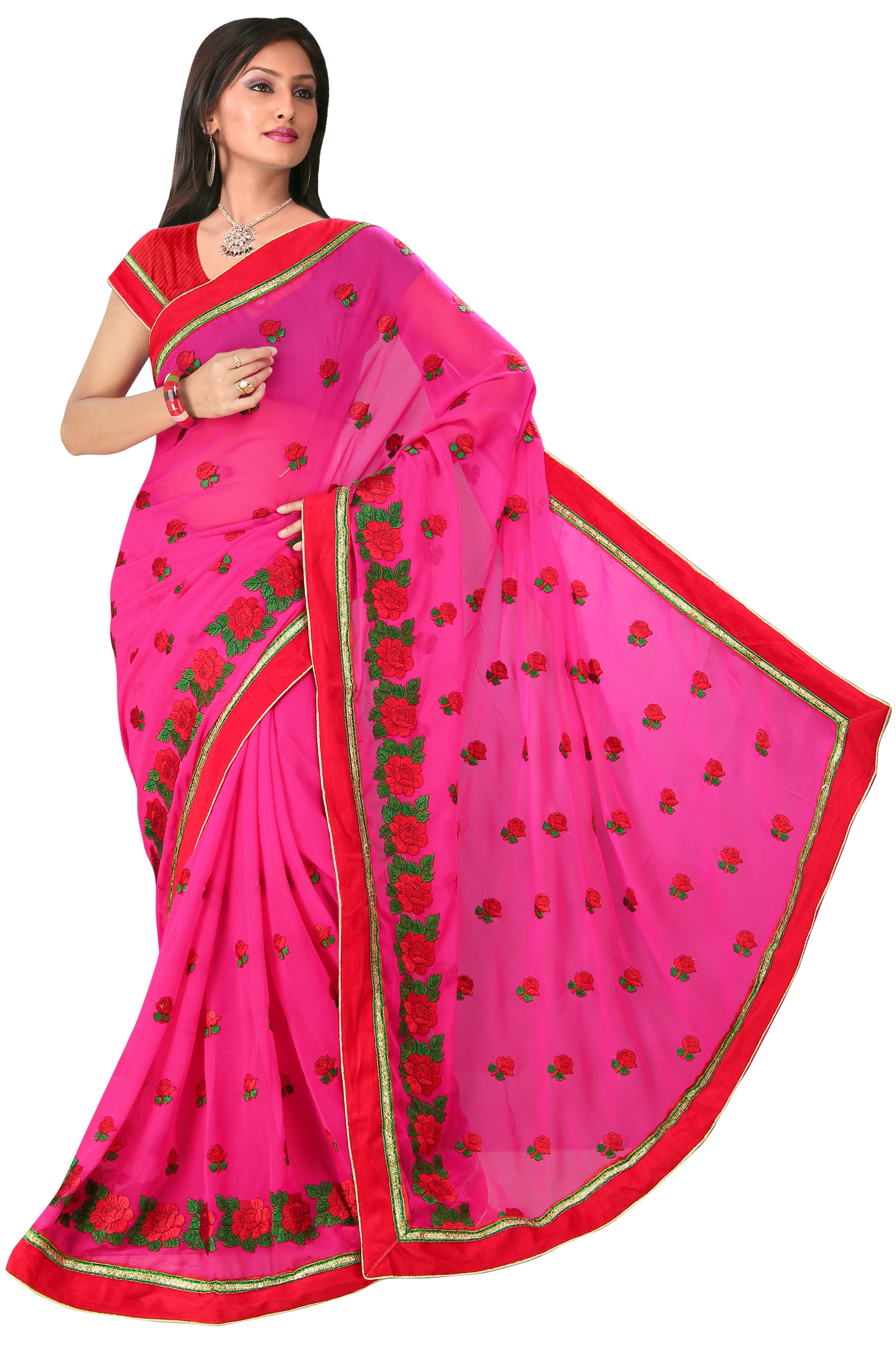 Embroidered Work Saree