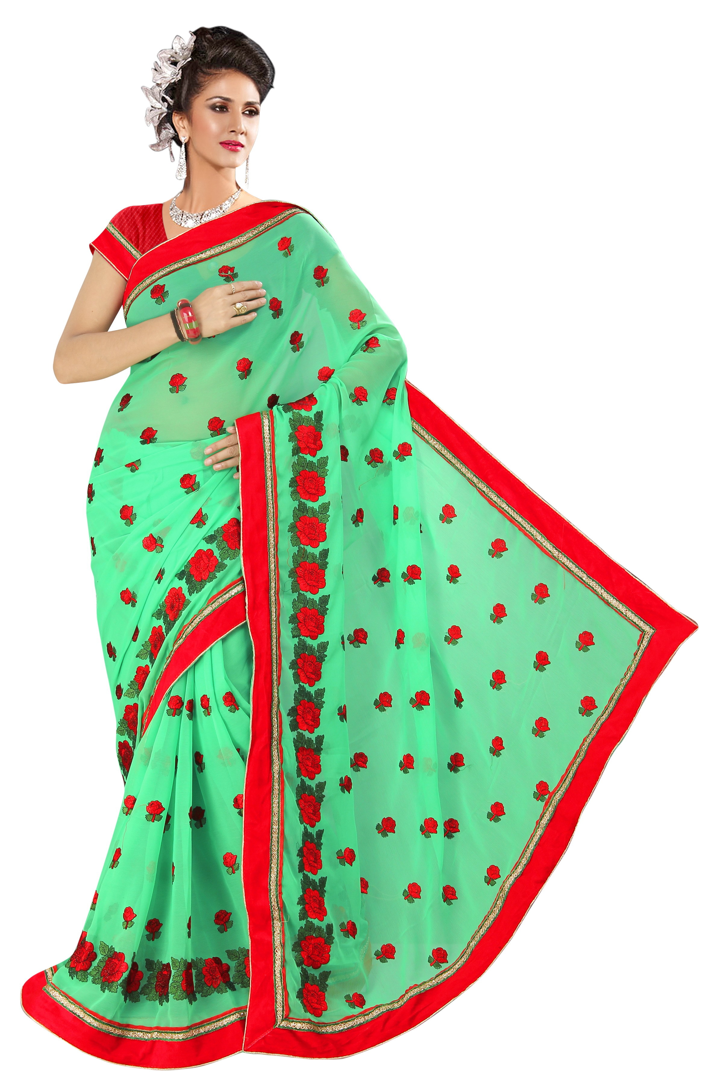 Embroidered Work Saree