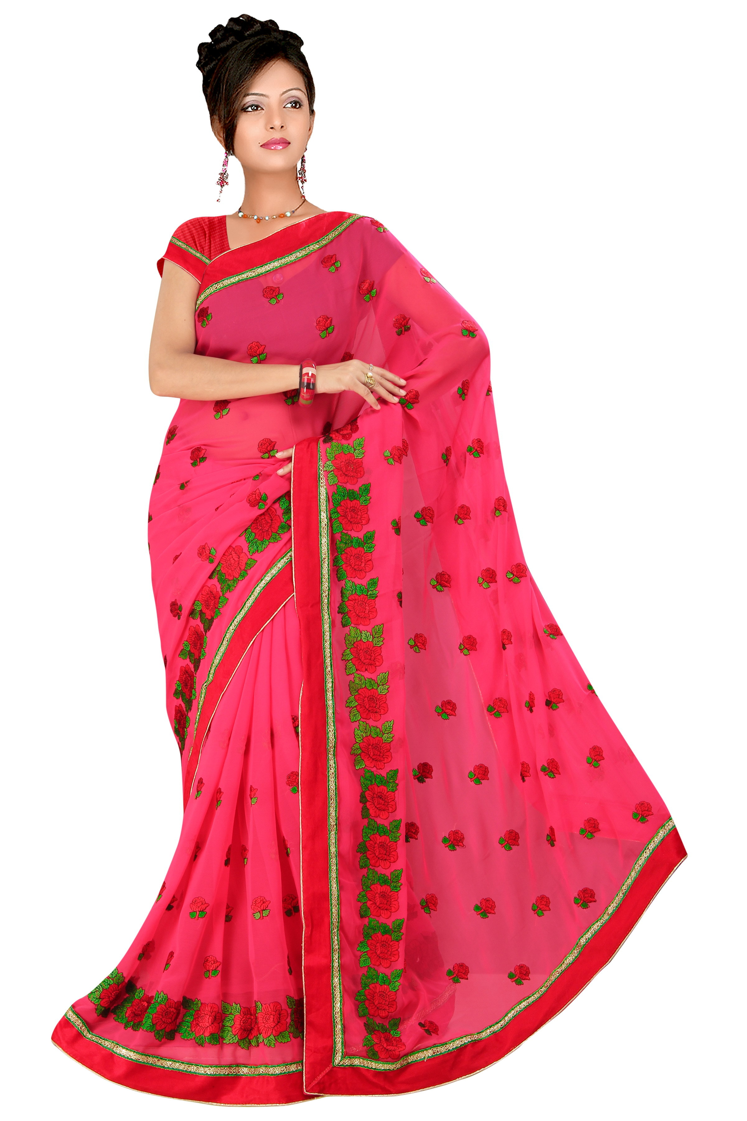 Embroidered Work Saree