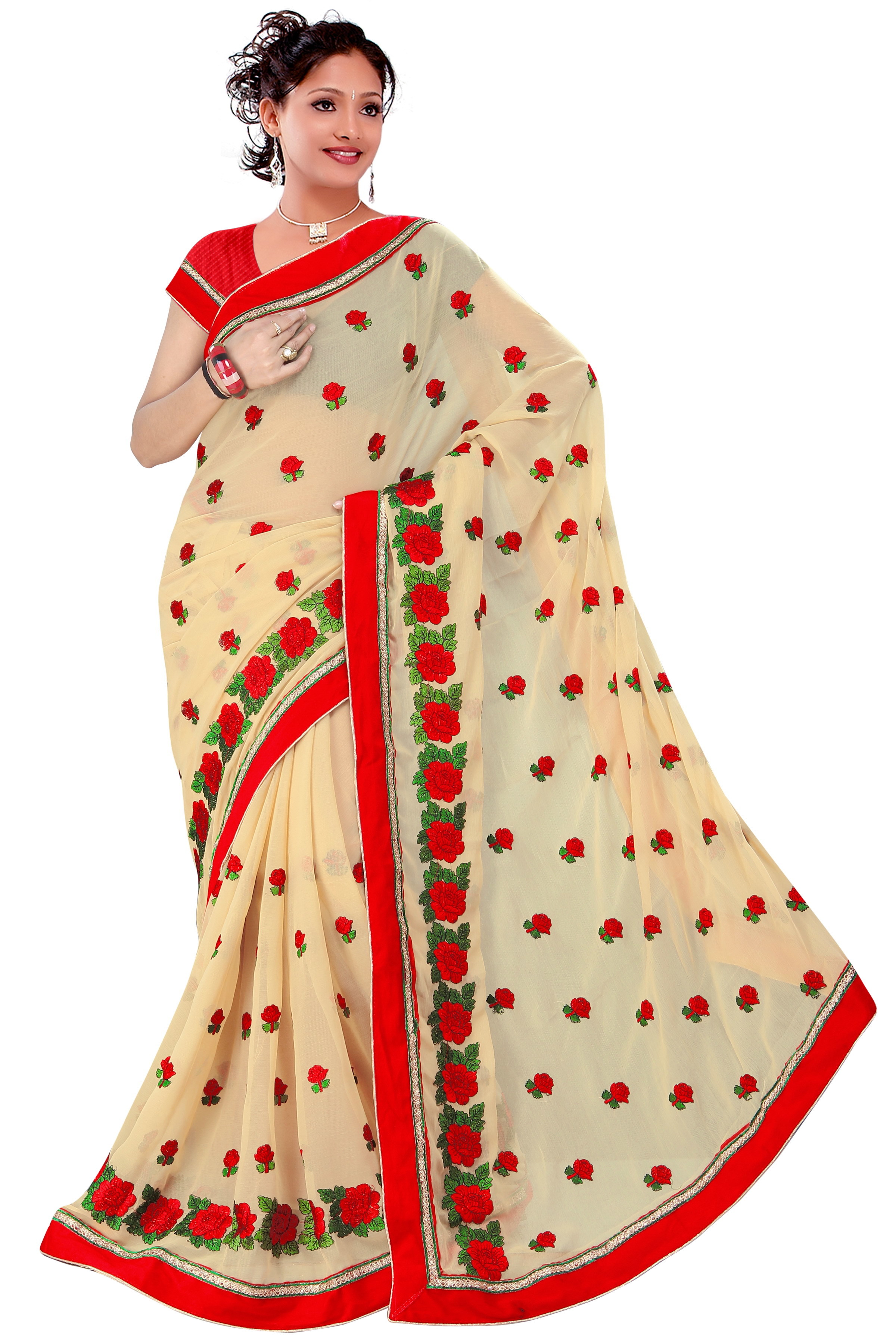 Embroidered Work Saree