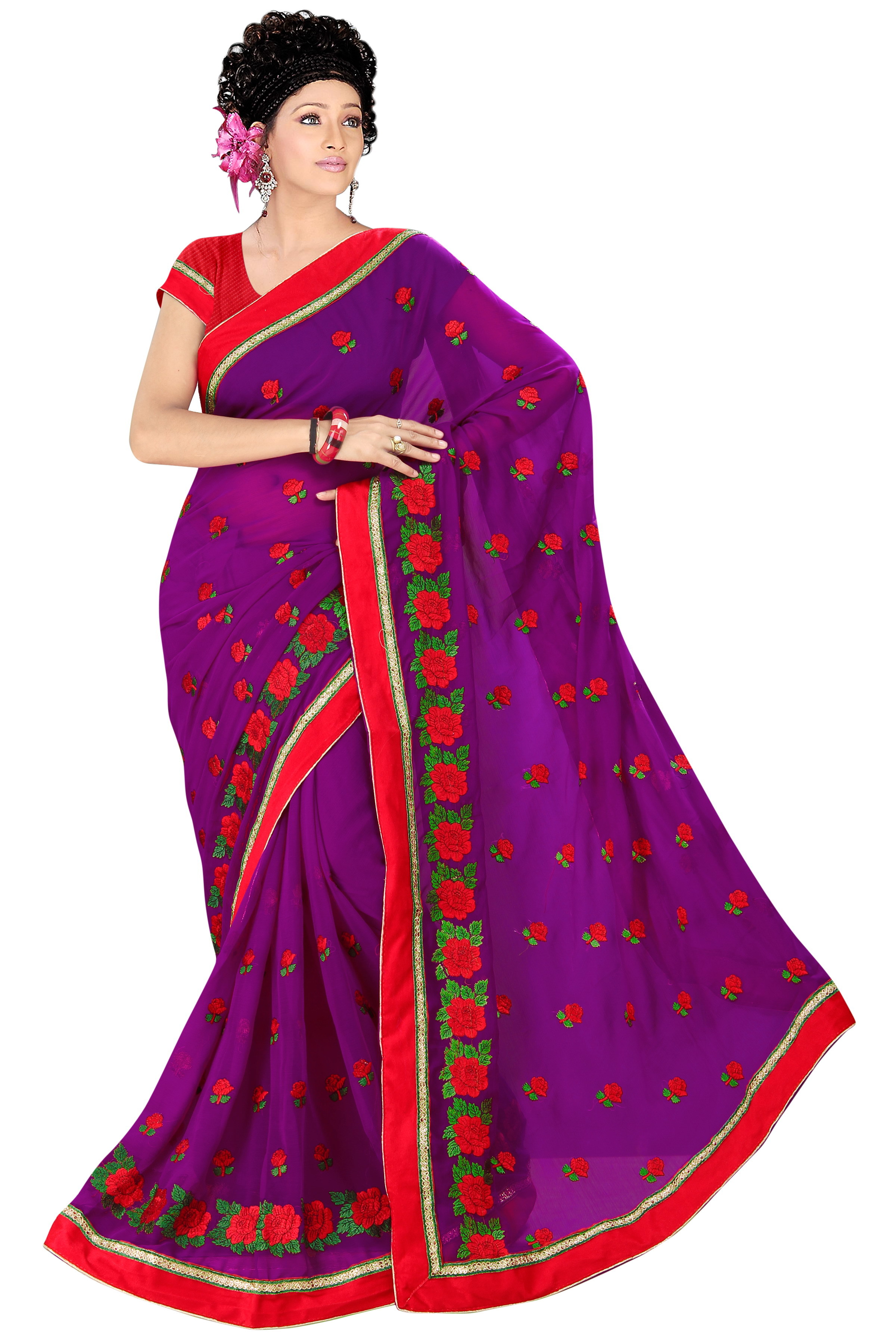 Embroidered Work Saree