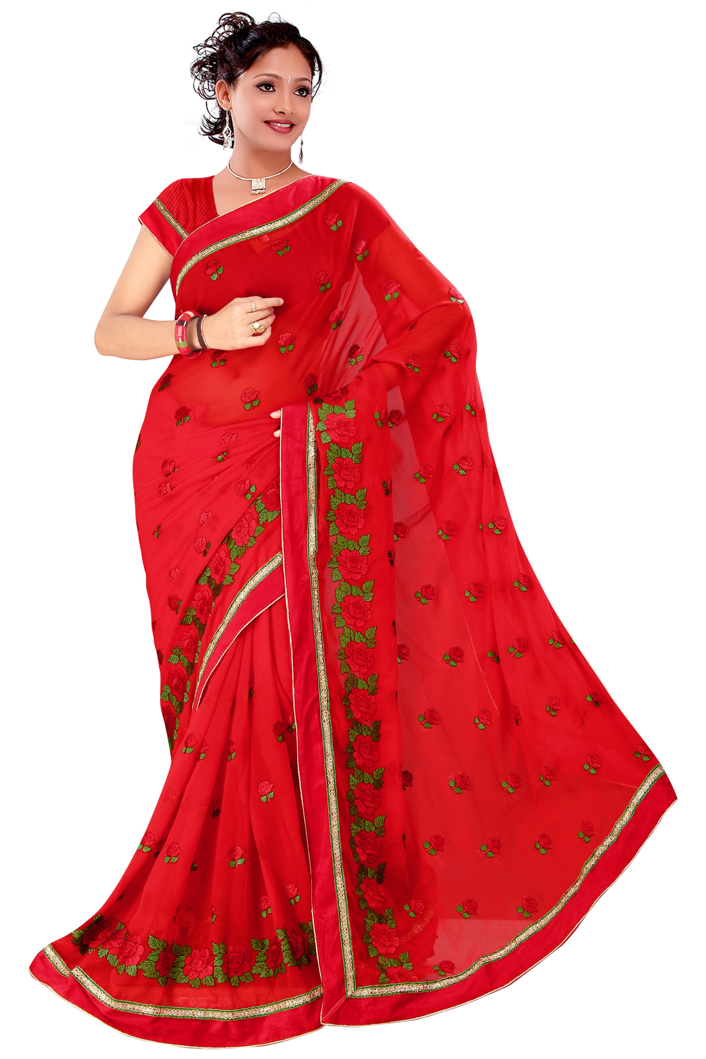 Embroidered Work Saree