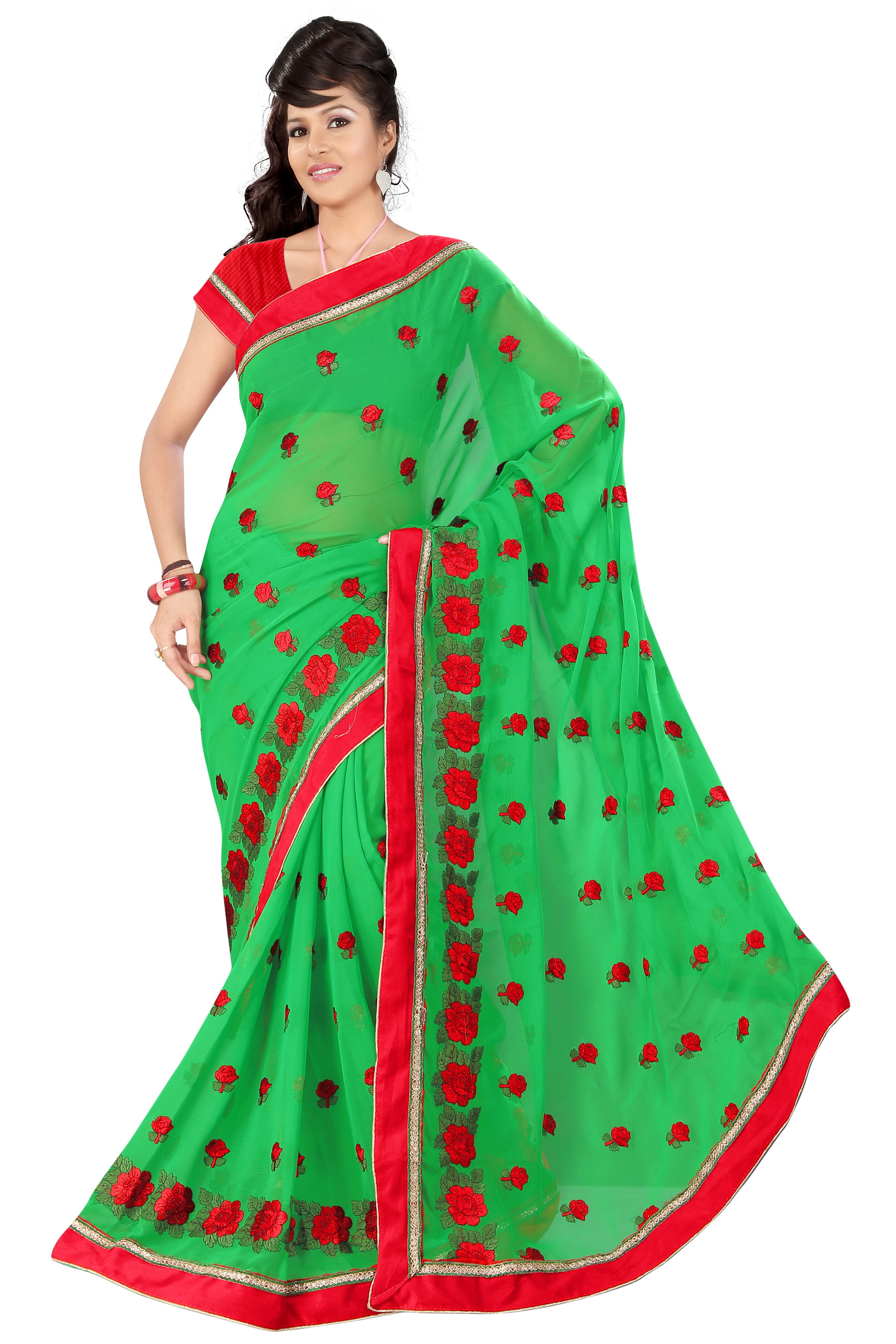 Embroidered Work Saree