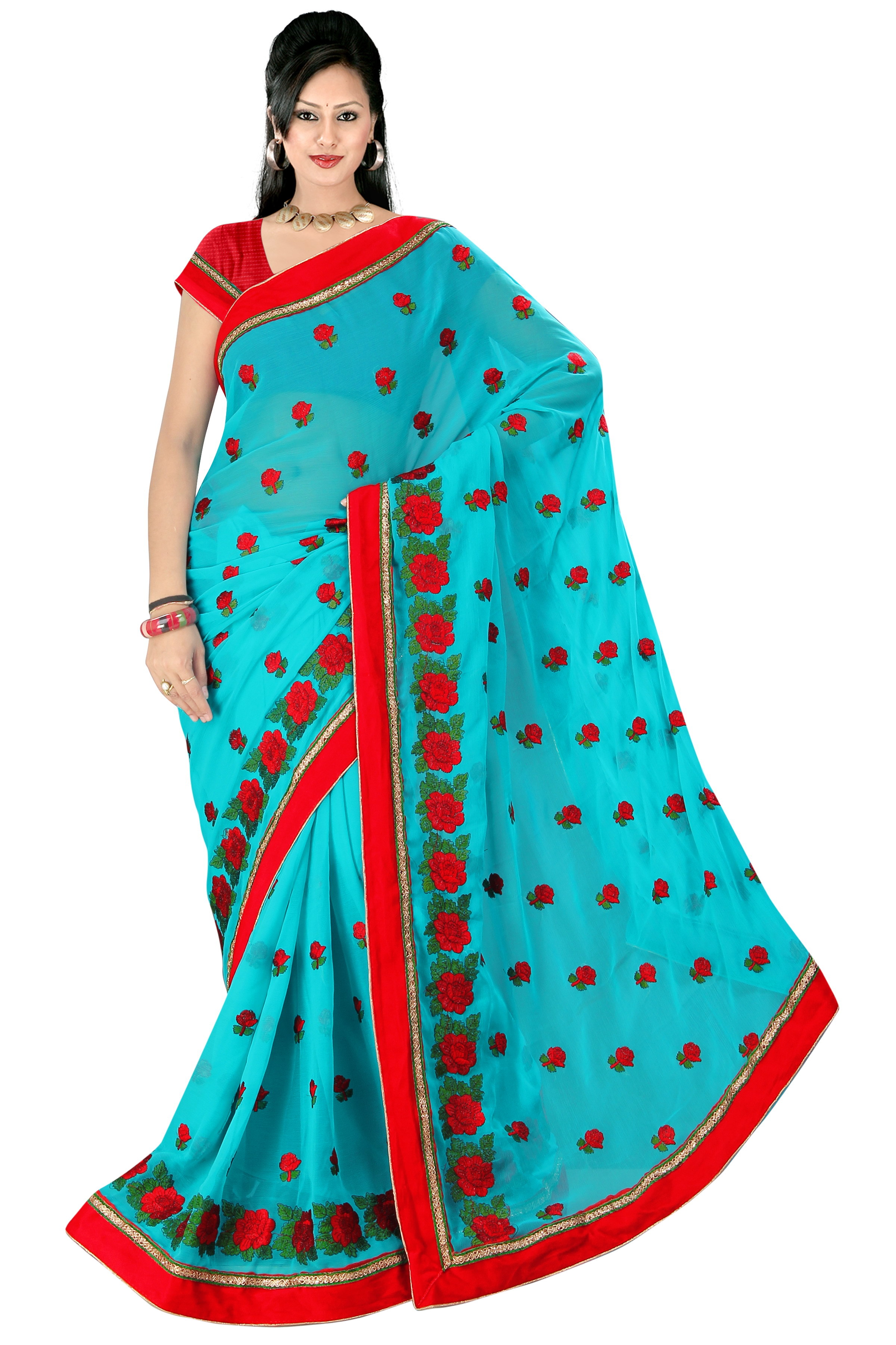 Embroidered Work Saree