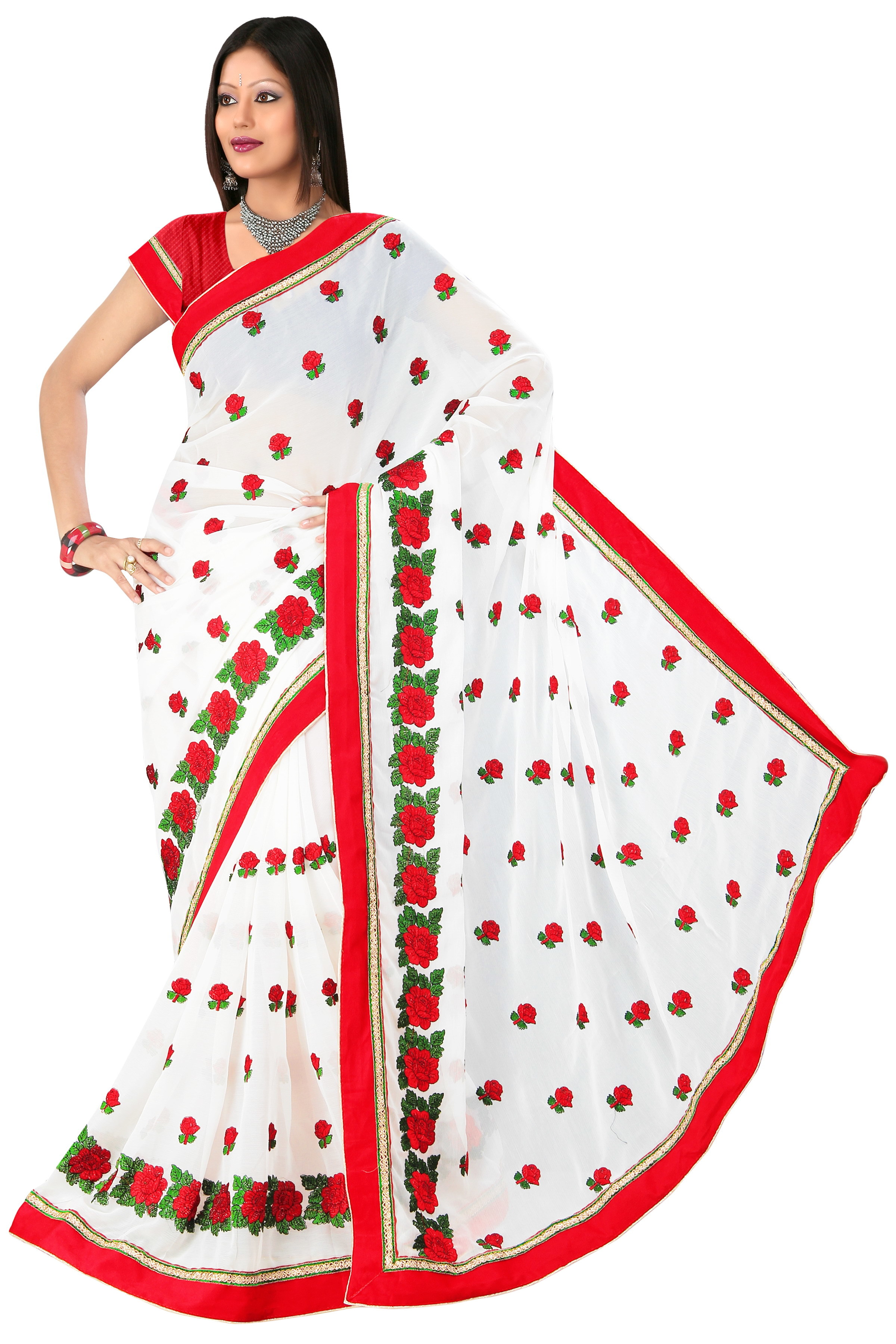 Embroidered Work Saree