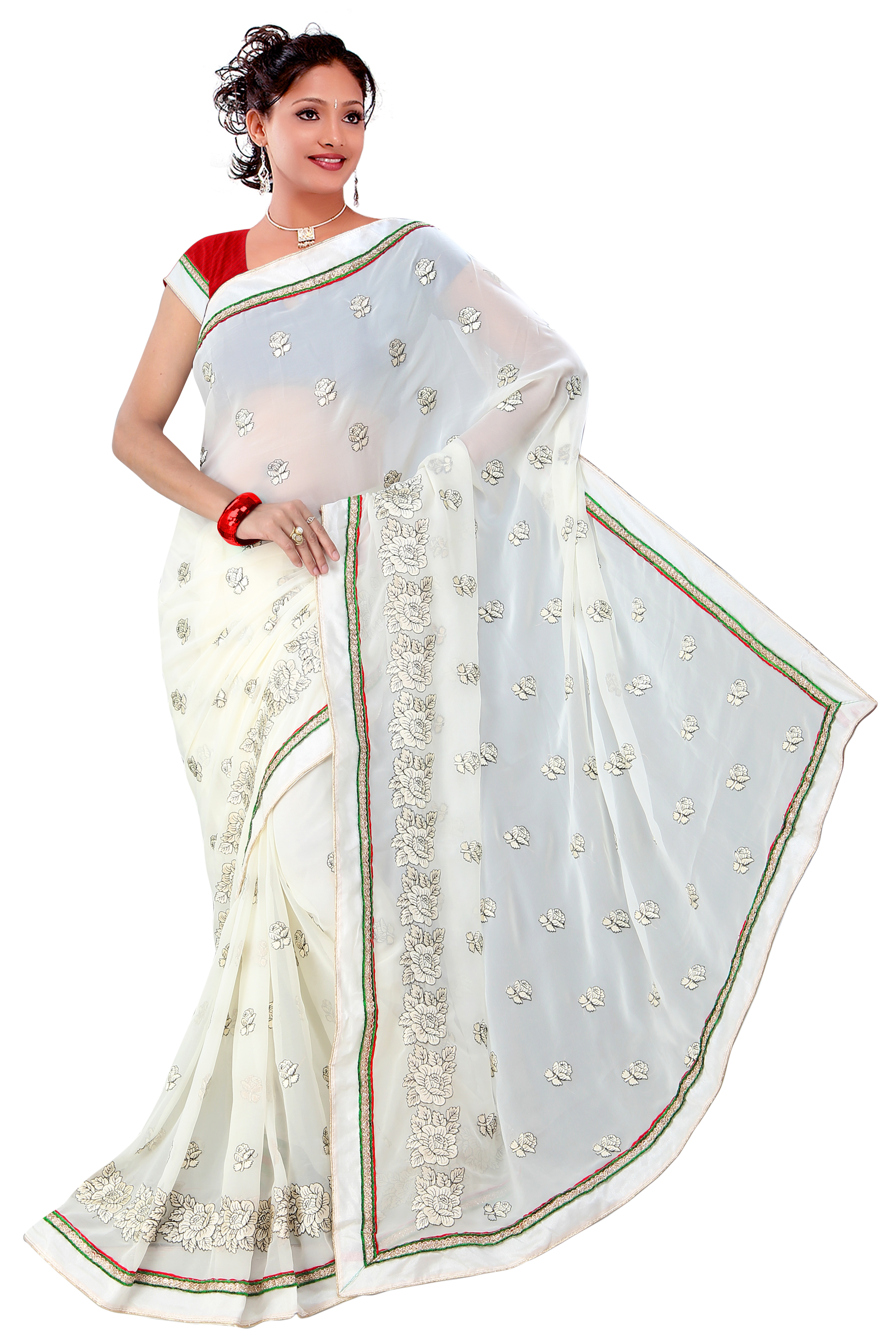 Embroidered Work Saree