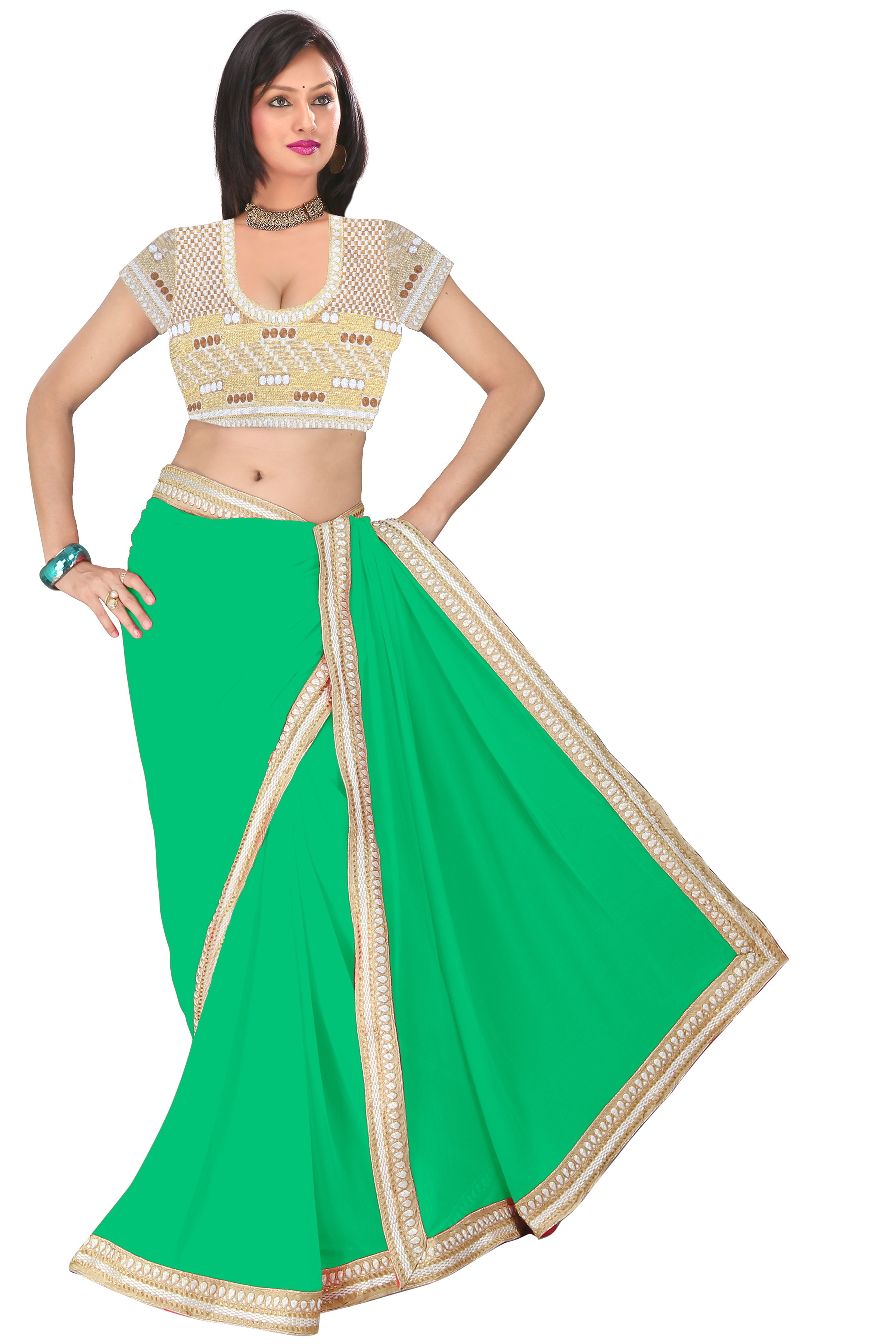 Border & Embroidered Work Saree