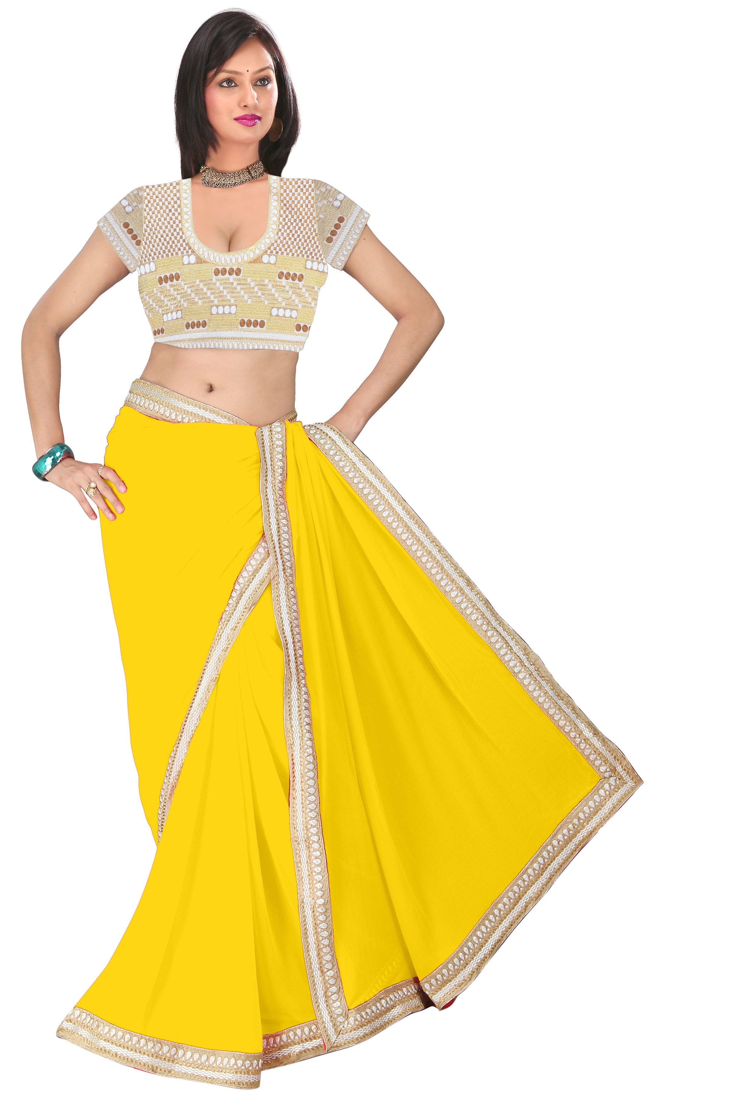 Border & Embroidered Work Saree
