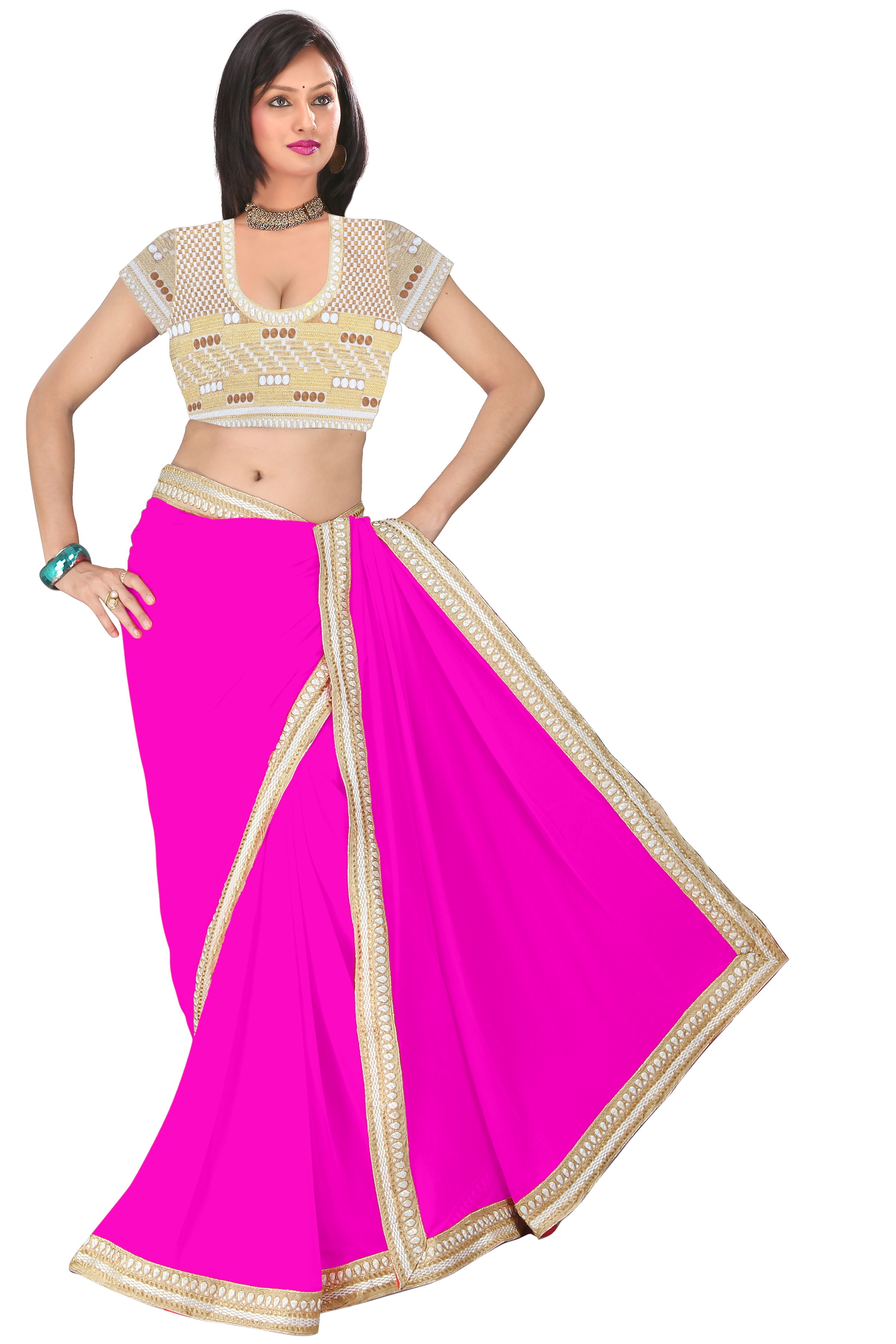 Border & Embroidered Work Saree