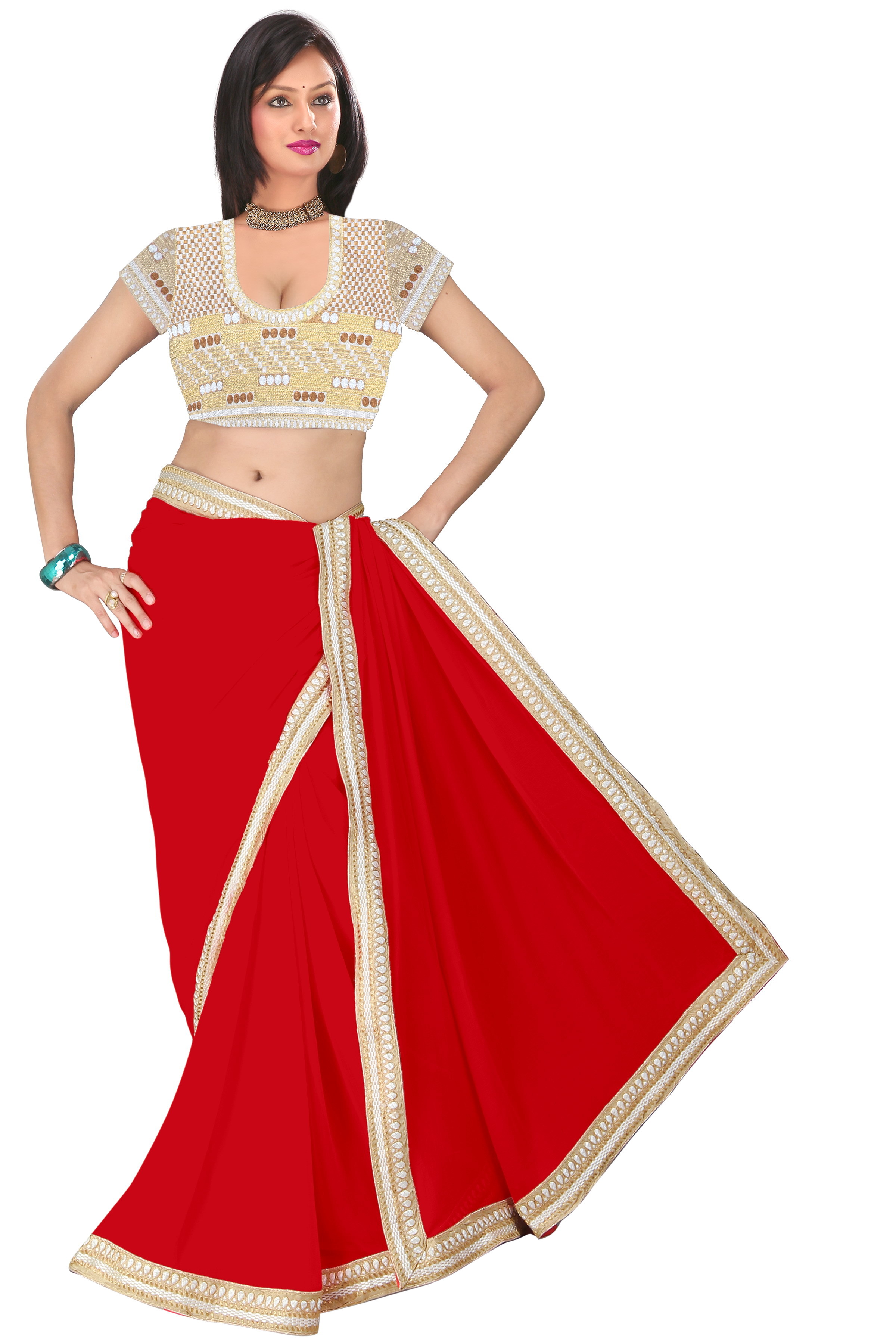 Border & Embroidered Work Saree