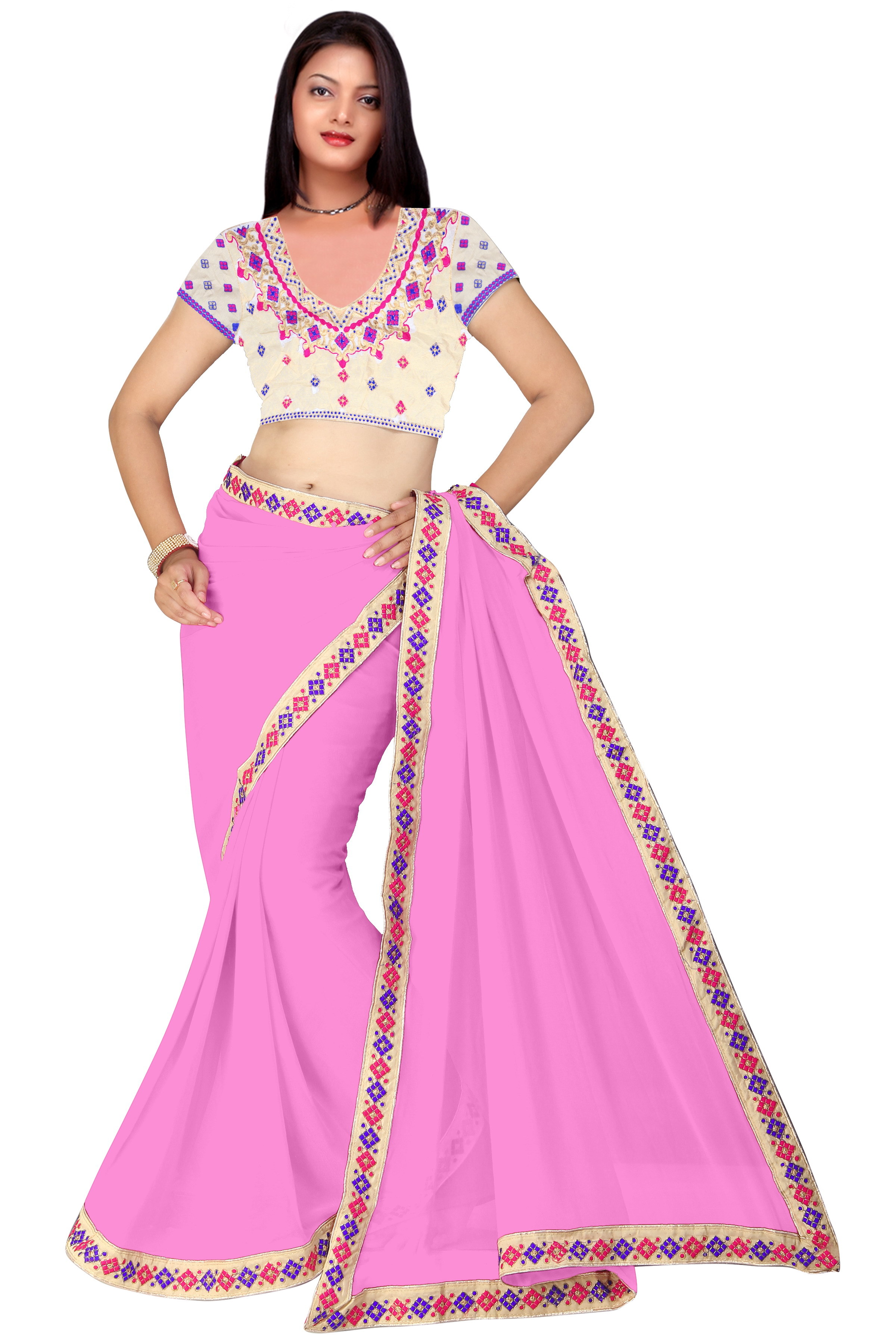 Beautiful Sarees Collection - Pure Silk Fabric, Banglori Silk Blouse, Multiple Sizes, Elegant Design In Pista, Peach, Rani, Pink, Yellow, Border Work & Embroidery