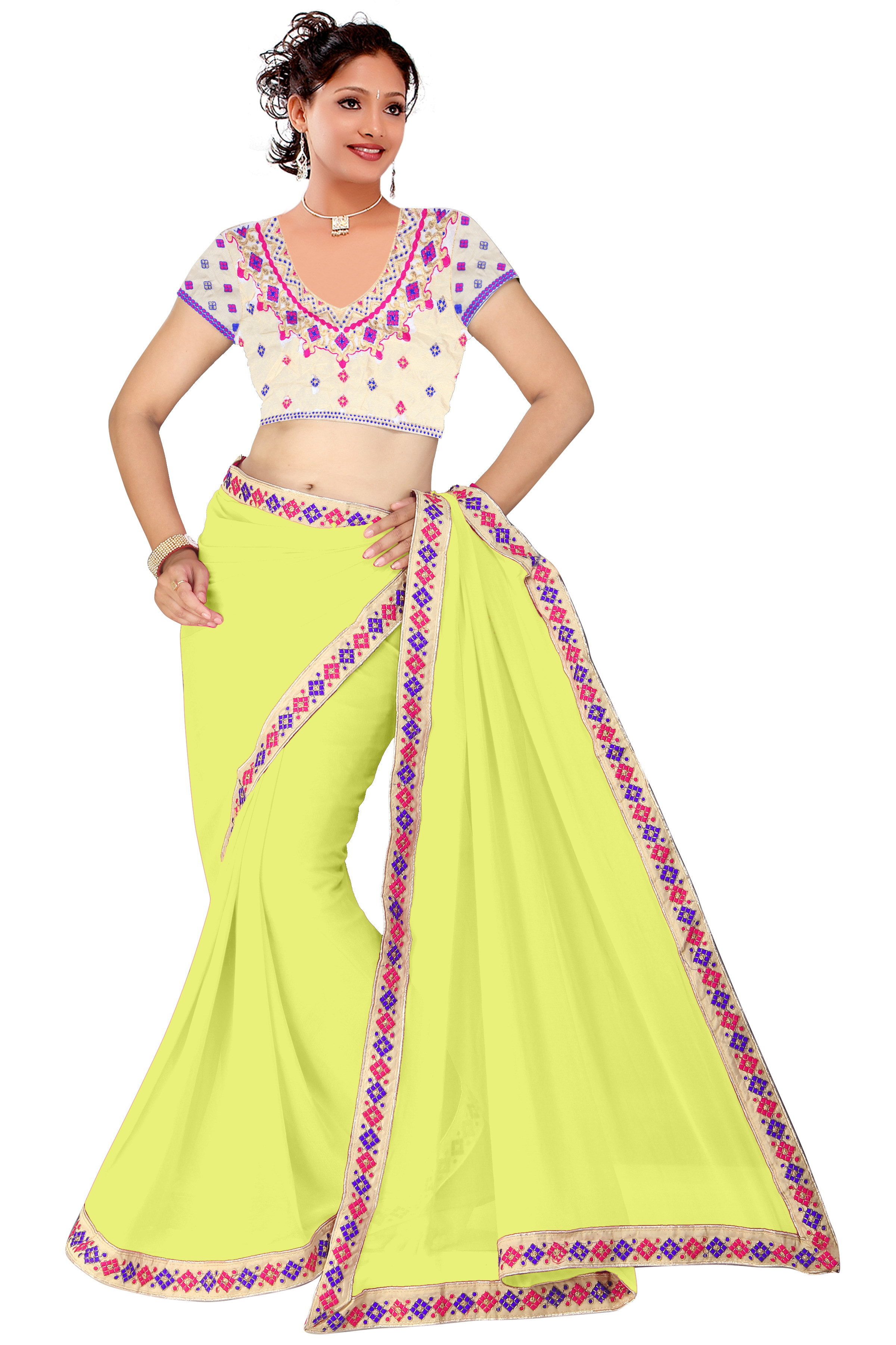 Beautiful Sarees Collection - Pure Silk Fabric, Banglori Silk Blouse, Multiple Sizes, Elegant Design In Pista, Peach, Rani, Pink, Yellow, Border Work & Embroidery